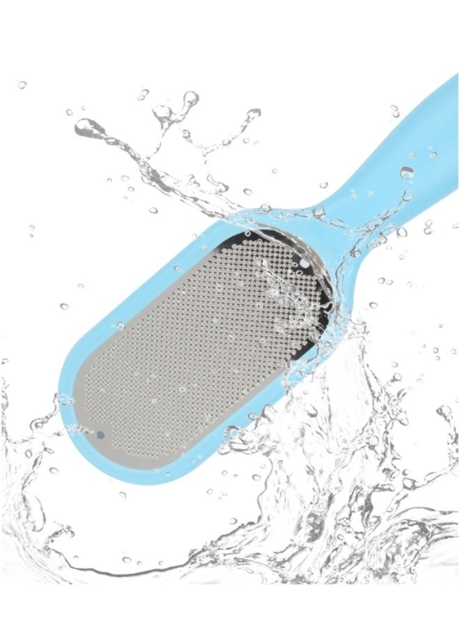 Manual Foot File and Rasp for Dead Skin Removal, Stainless Steel High-Quality Pedicure Tool for Calluses, Cracked Heels, and Rough Skin, Professional Foot Scraper for Home and Salon Use, Ergonomic Blue Handle for Comfortable Grip, Durable Foot Care Instrument for Men and Women, Thick Skin Remover and Hard Skin Exfoliator, Heavy-Duty Personal Foot Care Tool for Soft, Smooth, and Healthy Feet - Image 4