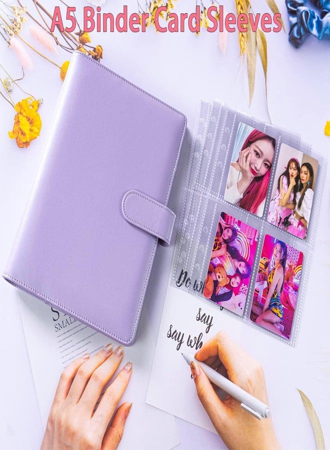 Careflection Kpop Photo Album Binder 6 Ring A5 Refillable PU Leather Binder Cover with Magnetic Closure for Fujifilm Instax Mini/Polaroid/Kpop Photocard - Purple, 21 x 15.5 cm - Image 2