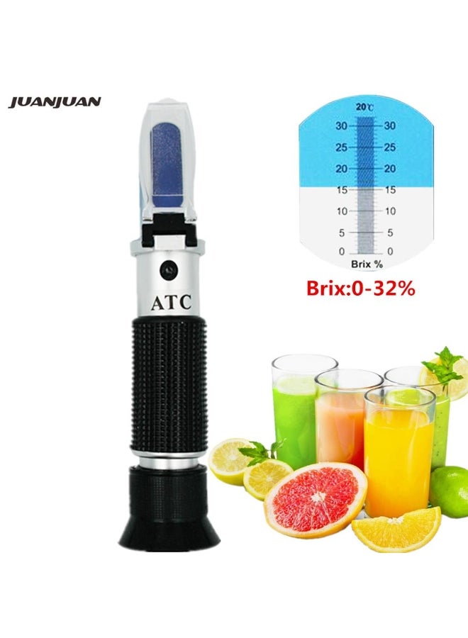 Refractometer 0-32% Brix Hand Held Optical For Sugar Beer Brix Test  ATC Fruit Sugar Meter