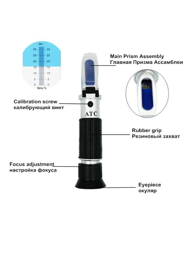 Refractometer 0-32% Brix Hand Held Optical For Sugar Beer Brix Test  ATC Fruit Sugar Meter - Image 4