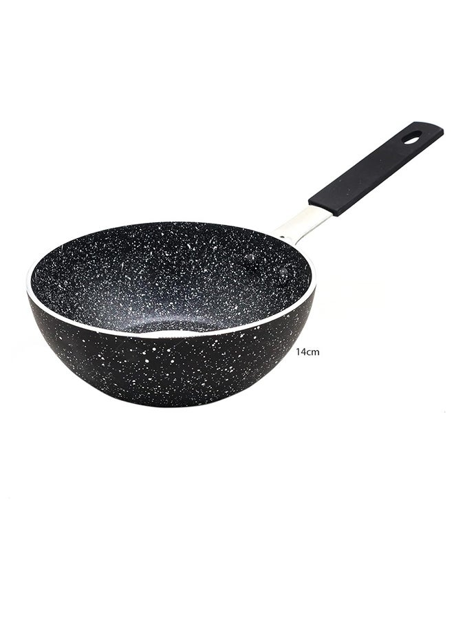 Beefit Non-Stick Sauce Pan Granite Saucepan For Easy Pour With Ergonomic Handle & Safe Cooking 14 Black - Image 1