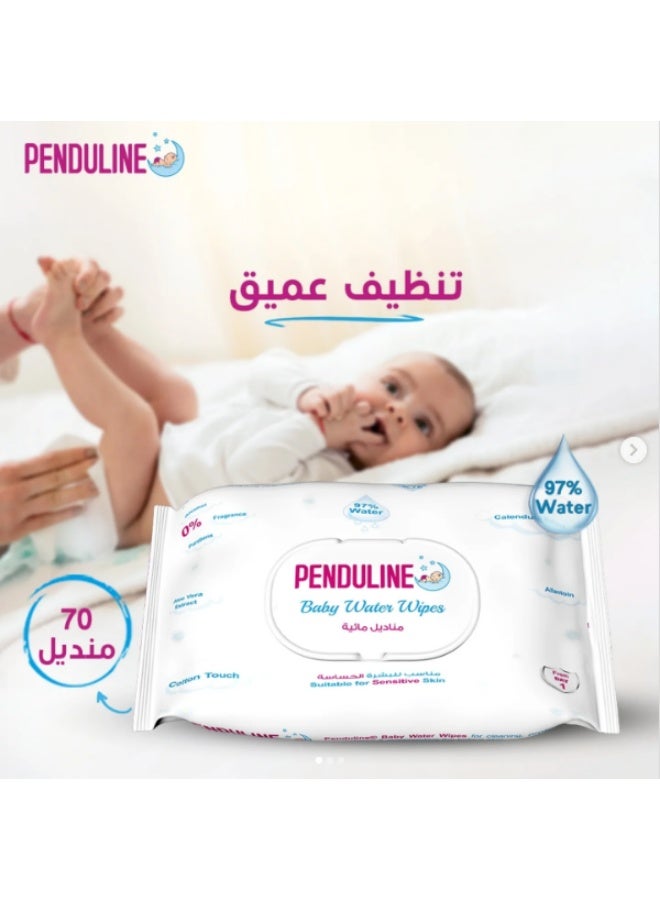 Penduline Baby Wipes With 97% Water | 70pcs | Calendula |Safe for New Born | Sensitivie Skin | Zero Alcohol - Fragrance - Parabens - Image 3