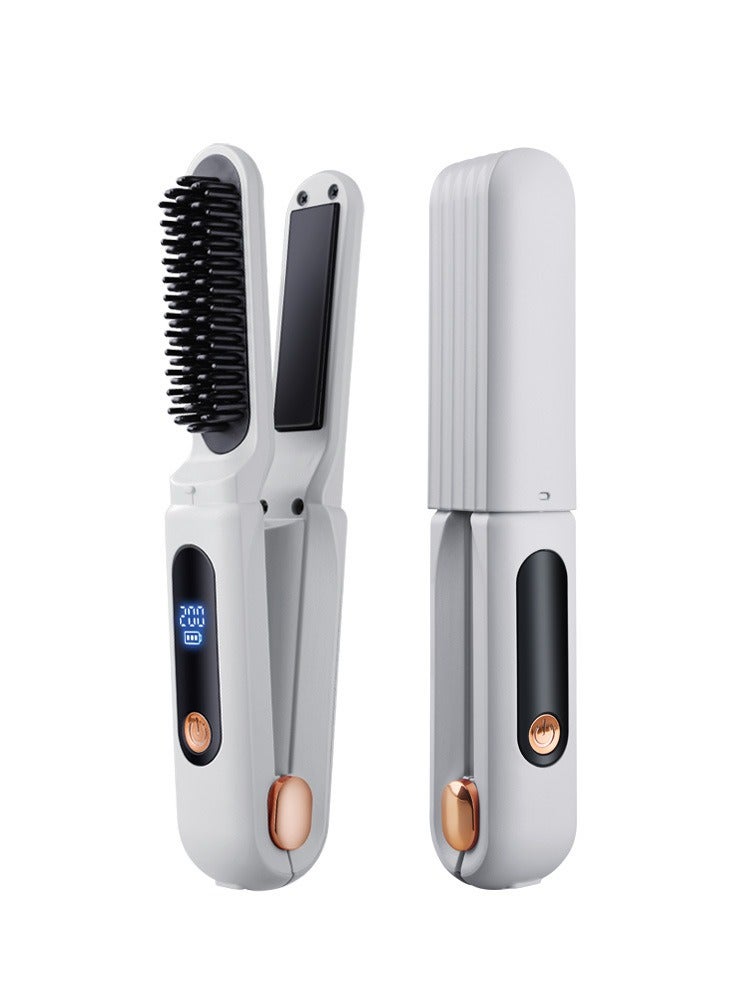 general Mini Ionic Straightening Comb – Travel-Friendly Straightener & Curler for Men/Women, Dual-Use Hair Styling Tool - Image 1