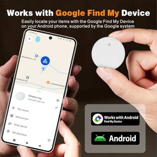 Reyke GPS Tracker Android, Air Smart Tag Compatible with Google Find My (Android Only), Key Finder for Keys, Luggage, Suitcase, Wallet, IP66 Waterproof, White - Image 2