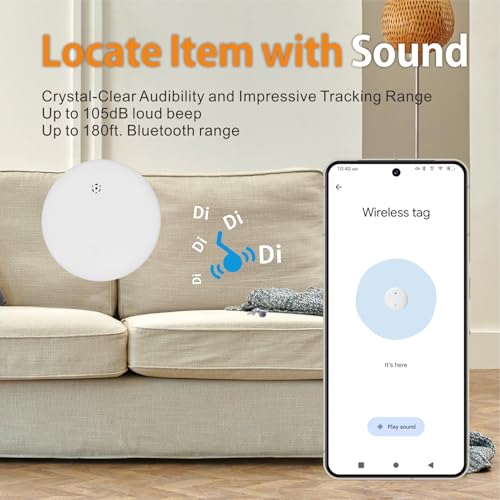Reyke GPS Tracker Android, Air Smart Tag Compatible with Google Find My (Android Only), Key Finder for Keys, Luggage, Suitcase, Wallet, IP66 Waterproof, White - Image 4