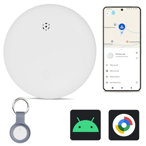 Reyke GPS Tracker Android, Air Smart Tag Compatible with Google Find My (Android Only), Key Finder for Keys, Luggage, Suitcase, Wallet, IP66 Waterproof, White - Image 1
