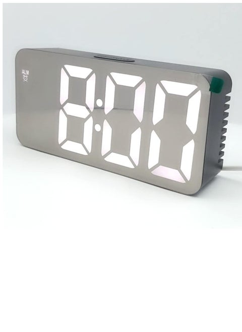 Digital LED Mirror Display Alarm Clock | Adjustable Brightness, Dual Alarms, USB Charging, Temperature Display, Sleek Modern Design for Bedroom, Desk, or Office