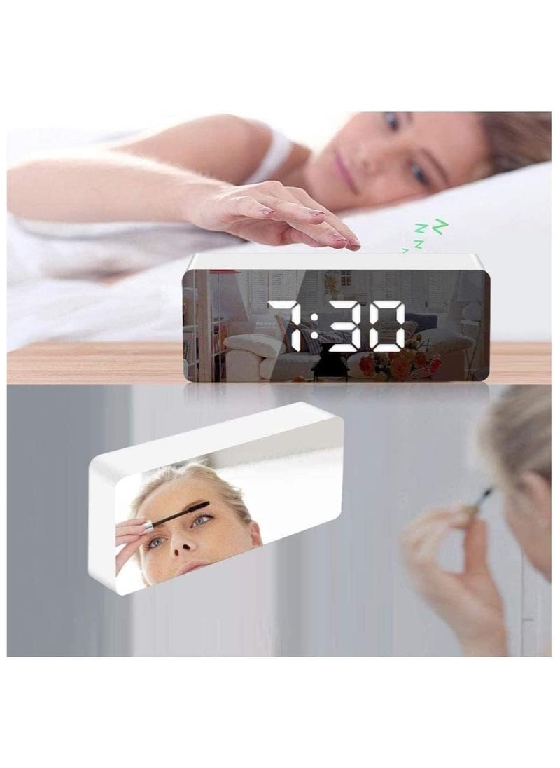 Generic - Digital LED Mirror Display Alarm Clock | Adjustable Brightness, Dual Alarms, USB Charging, Temperature Display, Sleek Modern Design for Bedroom, Desk, or Office - Image 1