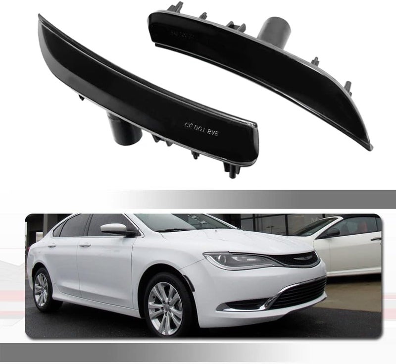 Tonsya Smoked Lens Side Marker Light Housings for Chrysler 200 - Image 1