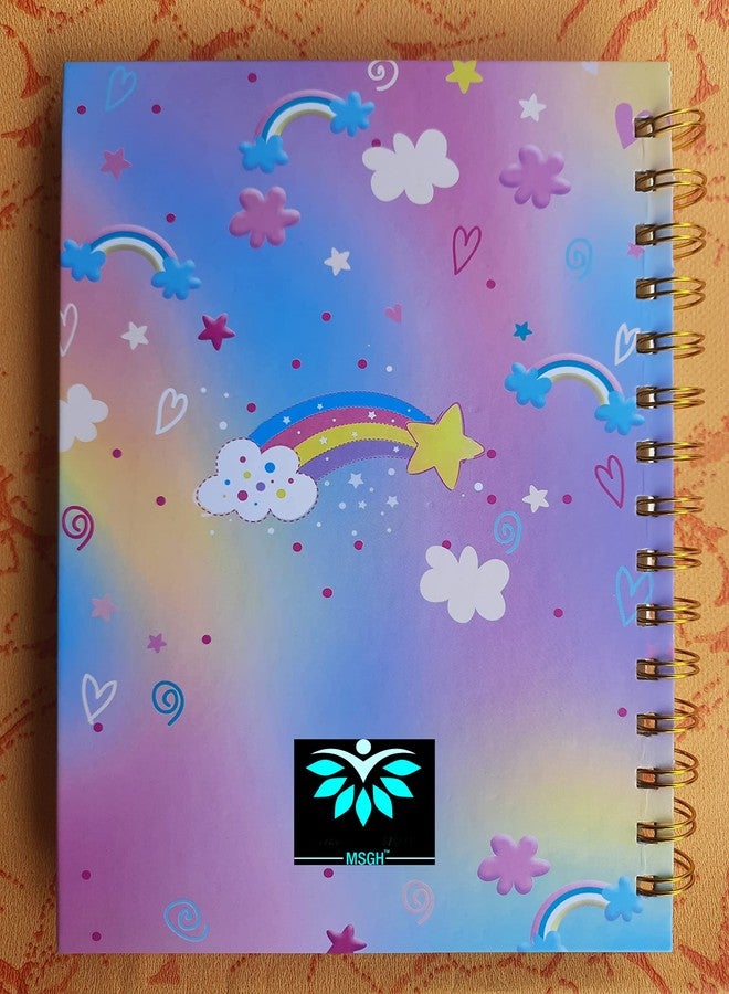 MSGH Pop it Fidget A5 Size Spiral Notebook Bubble Push Pop Fidget Silicon+Cardboard Toy Book Stress Relief Anxiety School Stationery Notebook with 80 Sheet (160 Pages) pack of 1 pcs (UNICORN) - Image 3