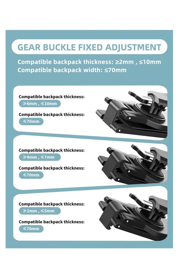 Captaintech SYOSI Professional Mount for Backpack Strap Adjustable Camera Shoulder Mount Compatible for GoPro Hero 9 8 7 6 5 4 Black Session Insta 360 One R DJI Osmo Action and Most Action Camera - Image 4