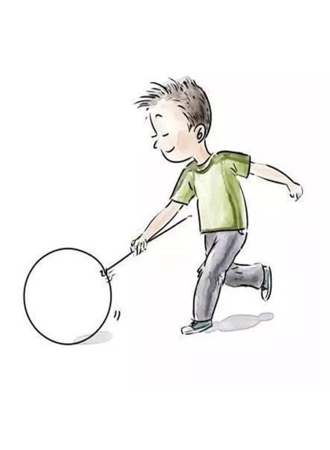 Kidsren's Nostalgic Toy Rolling Hoop Family Interactive Push Hoop Kindergarten Outdoor Sensory Training Toy-Color:38CM  - Image 4
