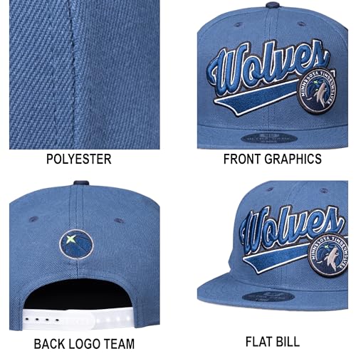 Ultra Game NBA Official Men’s Snap Back 3D Embroidered Team Logo Baseball Cap Hat - Unisex, Minnesota Timberwolves, Team Color, 1SIZE - Image 5