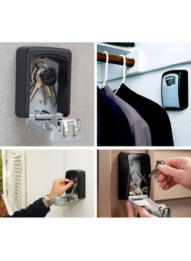 Wall Mounted Key Storage Lock Box Black/Grey 120x35x85mm - Image 4