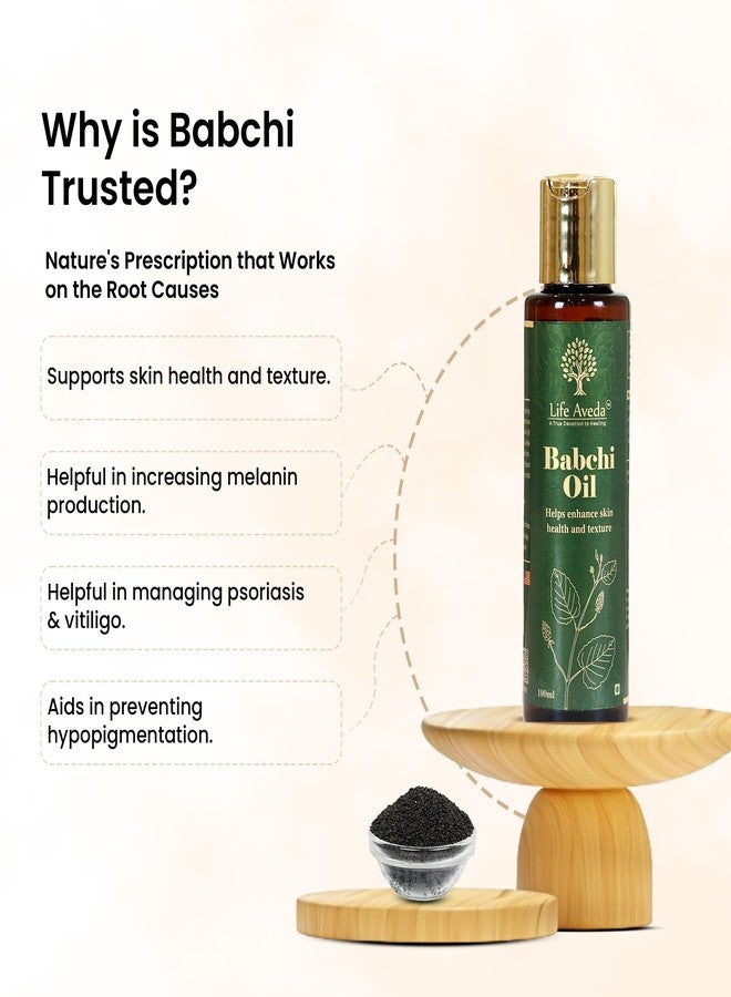 Life Aveda Babchi Nourishing Herbal Oil | Get Radiant & Glowing Skin* Boosts Melanin Production | Helps in Psoriasis, Vitiligo & Hypopigmentation (100 ml) - Image 5