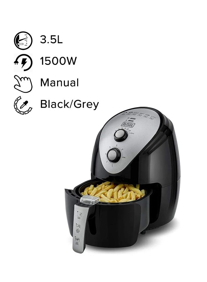 BLACK+DECKER Air Fryer with 1.1KG, Anti Stick, with Rapid Air Convection Technology  (Suitable for 3-5 People) 3.5 L 1500 W AF150-B5 Black/Grey - Image 1