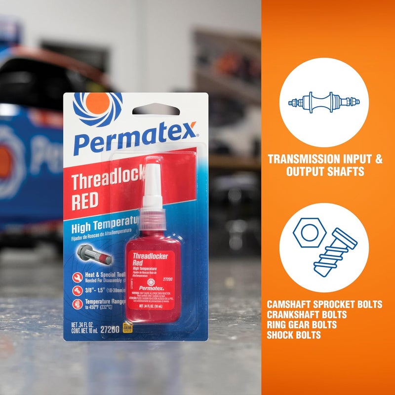 Nan Permatex High Temperature Threadlocker Red - 10 ml for Heavy-Duty Applications - Image 4