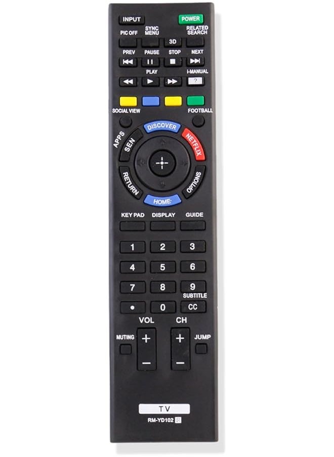 Replace RM-YD102 Remote Control for Sony TV KDL-50W790B KDL-60W850B KDL-65W950B KDL-70W830B XBR-65X950B XBR-70X850B XBR-79X900B XBR-85X950B