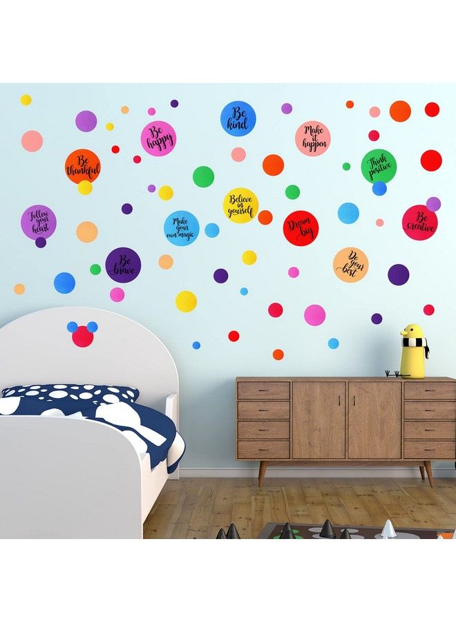 Tallew 576 Pieces Polka Dot Wall Decals Inspirational Wall Sticker For Classroom Kids Colorful Circle Wall Sticker Removable Lettering Positive Saying Sticker For Dance Yoga Gym Nursery(Mixed Color)  - Image 5