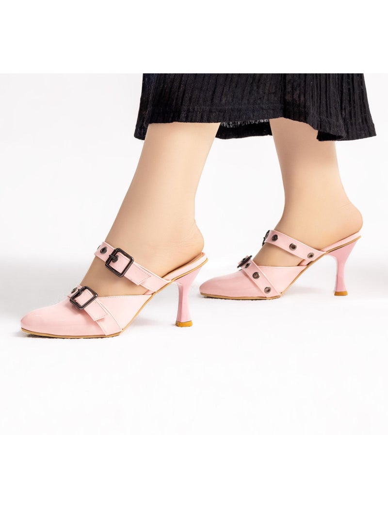 LIFESTYLISH Shoes Heel Leather  F-25 - Pink  - Image 2