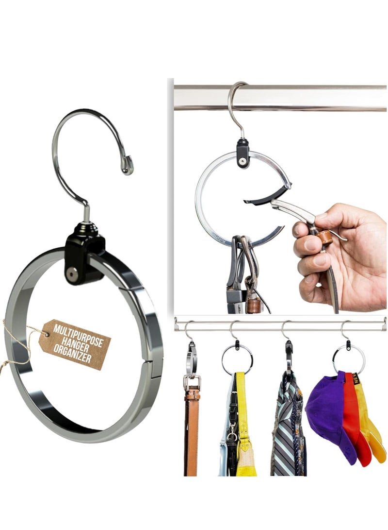 Bukela Multipurpose Closet Hanger Organizer Great Space Saver Cut Clutter in The Closet Perfect for Belts, Baseball Hats, Ties, Scarves, Purses and Much More Versatile Hanger  - Image 1