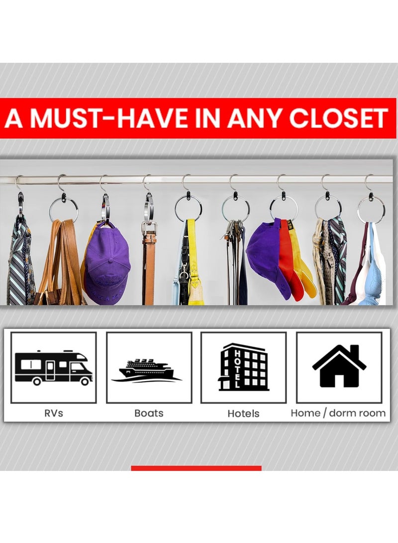 Bukela Multipurpose Closet Hanger Organizer Great Space Saver Cut Clutter in The Closet Perfect for Belts, Baseball Hats, Ties, Scarves, Purses and Much More Versatile Hanger  - Image 3