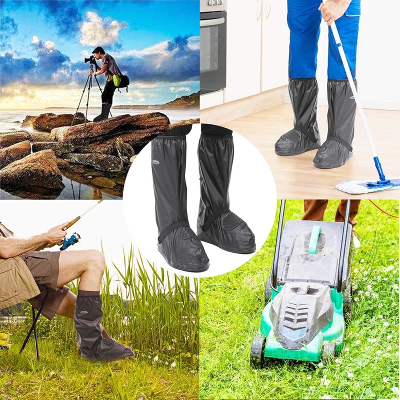 Life-C DJZSSXLW Rain Snow Waterproof Shoe Covers Motorcycle Boots Women Men Black (2XL) - Image 3