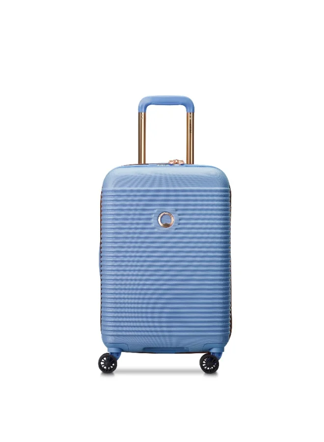 DELSEY Freestyle Expandable Double Swivel Wheels Cabin Trolley Suitcase 55cm sky blue