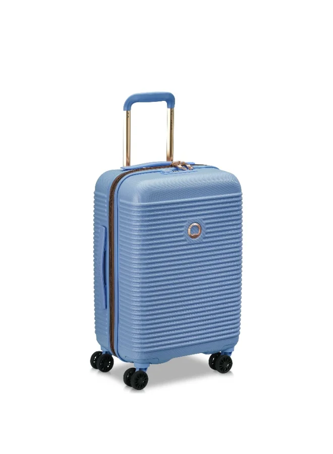 DELSEY Freestyle Expandable Double Swivel Wheels Cabin Trolley Suitcase 55cm sky blue