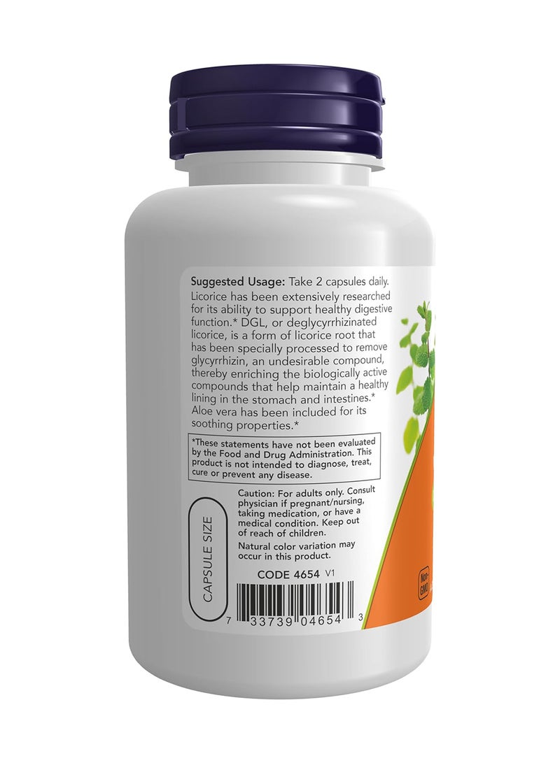 now Foods, Dgl With Aloe Vera, 400 Mg, 100 Veg Capsules  - Image 3