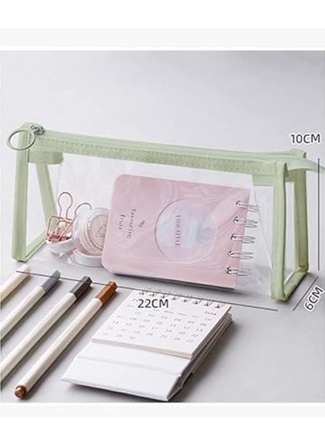 Generic 2PCS Big Capacity Pencil Case, transparent pouch, makeup bag, Clear Exam Pencil Case, Waterproof PVC Zippered Cosmetic Storage Pouch, Travel Luggage Pouch Make up Cosmetic Bag  - Image 4