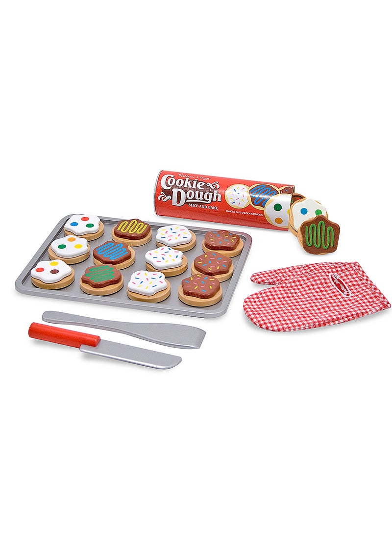 Melissa & Doug Slice and Bake Wooden Cookie Play Food Set Pretend Cookies And Baking Sheet, Wooden Play Food Set, Toy Baking Set For Kids Ages 3+ - Image 2