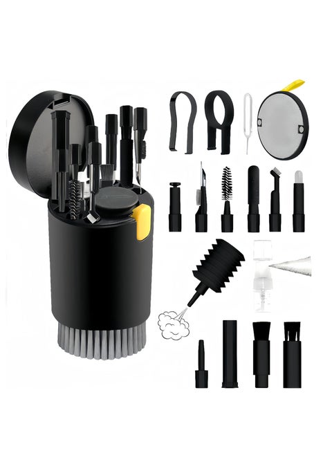20-in-1 Laptop Phone screen earplug cleaning kit, keyboard cleaning kit, keyboard cleaning kit with electronic brush spray (black)