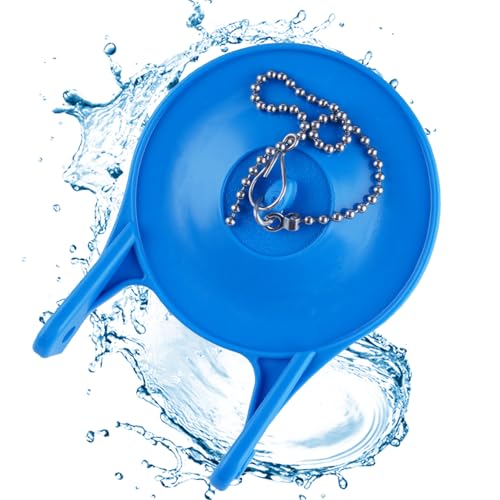 iFealClear 3-Inch Toilet Flappers Compatible with Gerber 99-788, Rubber Toilet Flapper Replacement with Stainless Steel Chain for 3" Toilet Tank, Water Conserve High Performance, Easy to Install, Blue - Image 1