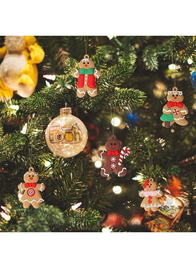 kockuu 12pcs Gingerbread Man Ornaments for Christmas Tree, Assorted Gingerbread Figurines Ornaments, Christmas Tree Hanging Decorations, 3 Inch Tall - Image 2