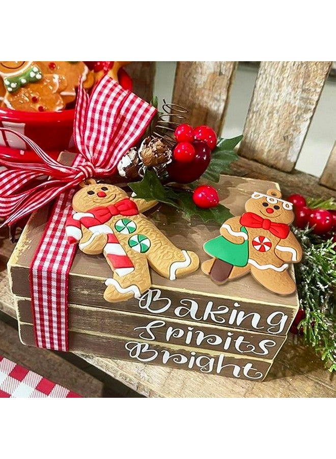 kockuu 12pcs Gingerbread Man Ornaments for Christmas Tree, Assorted Gingerbread Figurines Ornaments, Christmas Tree Hanging Decorations, 3 Inch Tall - Image 4