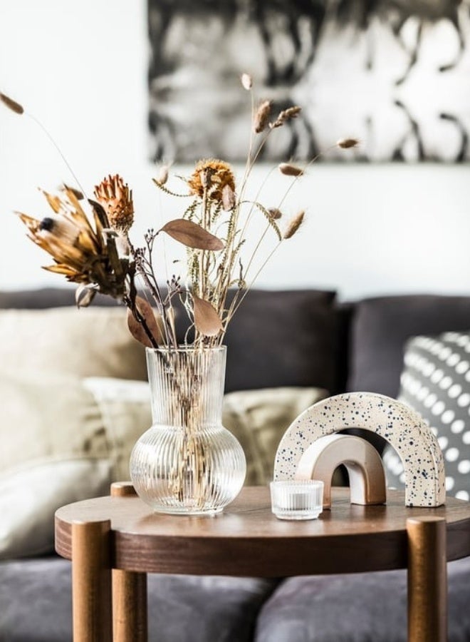Transparent Modern Flower Vase – Stylish and Elegant Glass Vase for Home, Living Room, Bedroom, or Office, Perfect for Fresh or Artificial Flower Arrangements, 17cm - Image 1