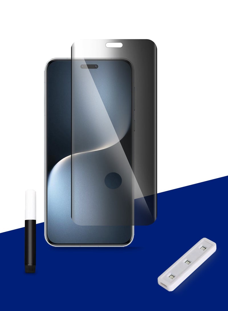 UV Honor Magic7 Pro 5G 2024 Premium Curved Edges UV Full Glue Full Cover Privacy Tempered Glass Screen Protector (MSGUCP) - Clear - Image 1