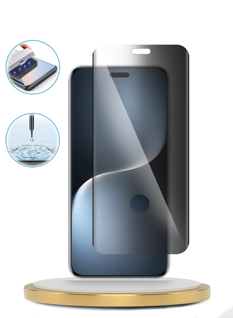 UV Honor Magic7 Pro 5G 2024 Premium Curved Edges UV Full Glue Full Cover Privacy Tempered Glass Screen Protector (MSGUCP) - Clear - Image 4