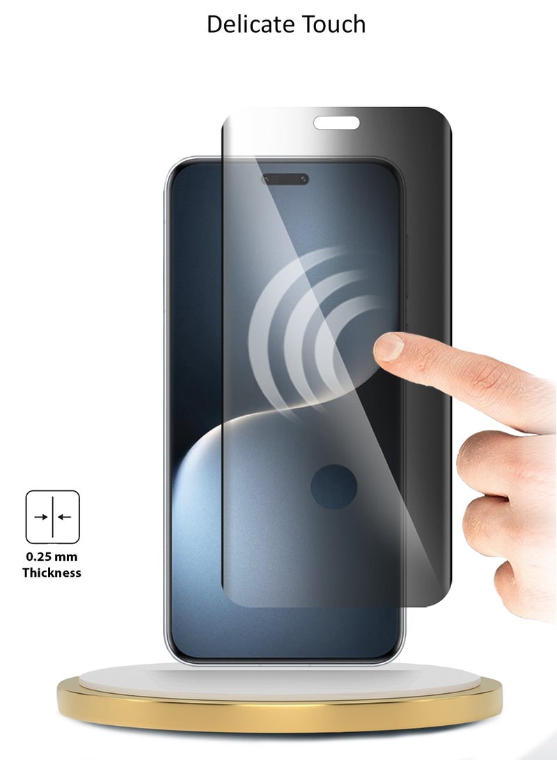 UV Honor Magic7 Pro 5G 2024 Premium Curved Edges UV Full Glue Full Cover Privacy Tempered Glass Screen Protector (MSGUCP) - Clear - Image 5