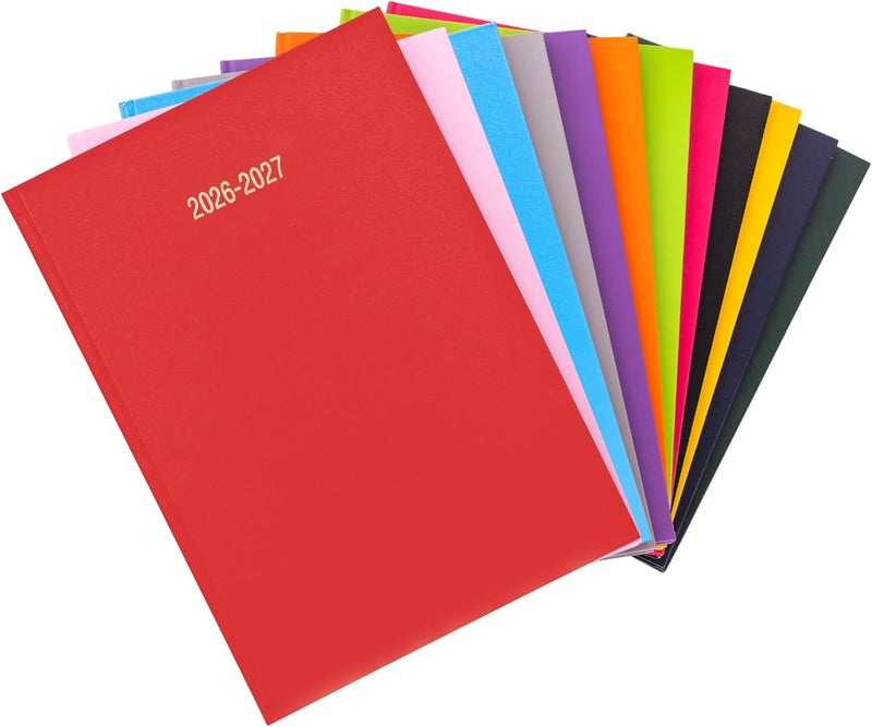 evelay 2024 2025 Academic A4 Week To View Hardback Diary Planner Organiser for School Student Teacher Mid Year (Red) - Image 1