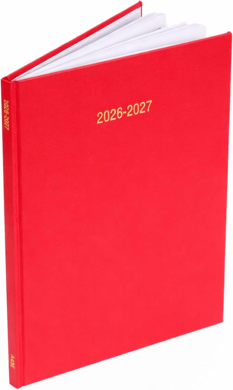 evelay 2024 2025 Academic A4 Week To View Hardback Diary Planner Organiser for School Student Teacher Mid Year (Red) - Image 3