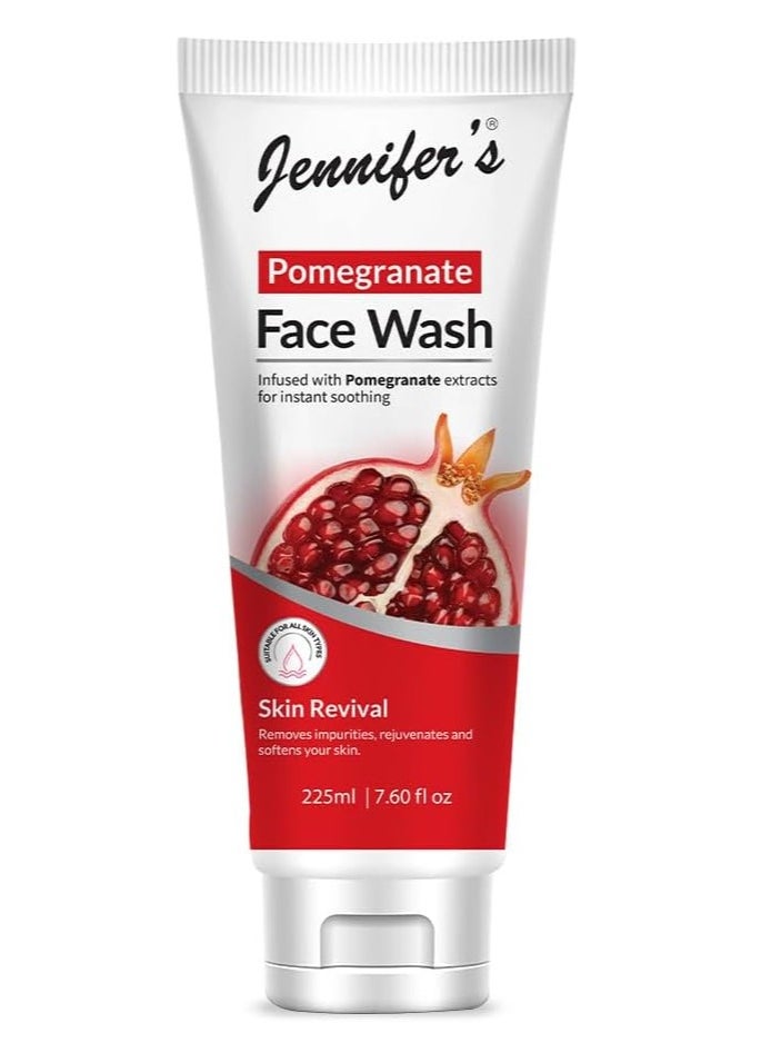 Jennifer's Face Wash Pomegranate 225 ML - Infused with Pomegranate extracts for instant soothing,skin revival,removes impurities,rejuvenates and softens your skin,all skin type - pzsku/Z33EFA5DC86B242E1E385Z/45/_/1732259914/1eebce59-c7c7-4ad2-830d-1aed1f7f5846