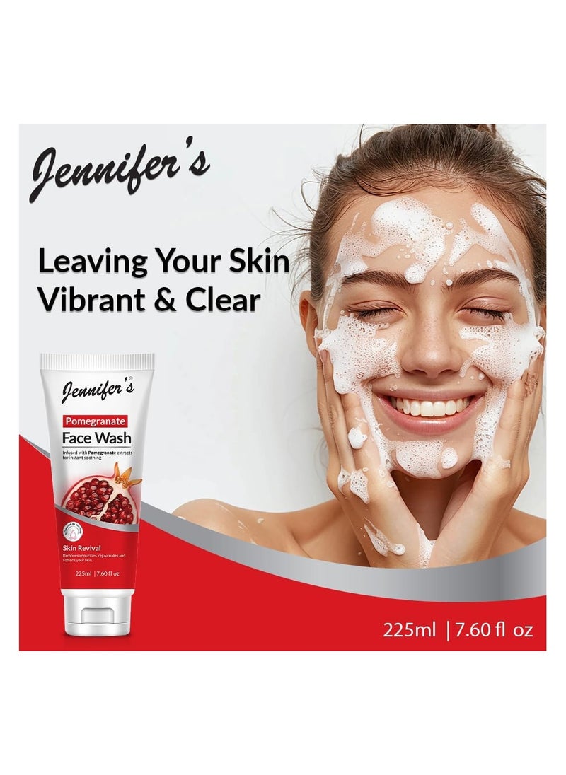 Jennifer's Face Wash Pomegranate 225 ML - Infused with Pomegranate extracts for instant soothing,skin revival,removes impurities,rejuvenates and softens your skin,all skin type - pzsku/Z33EFA5DC86B242E1E385Z/45/_/1732259934/f7858319-8983-46f3-ac93-8aa0e6e82688