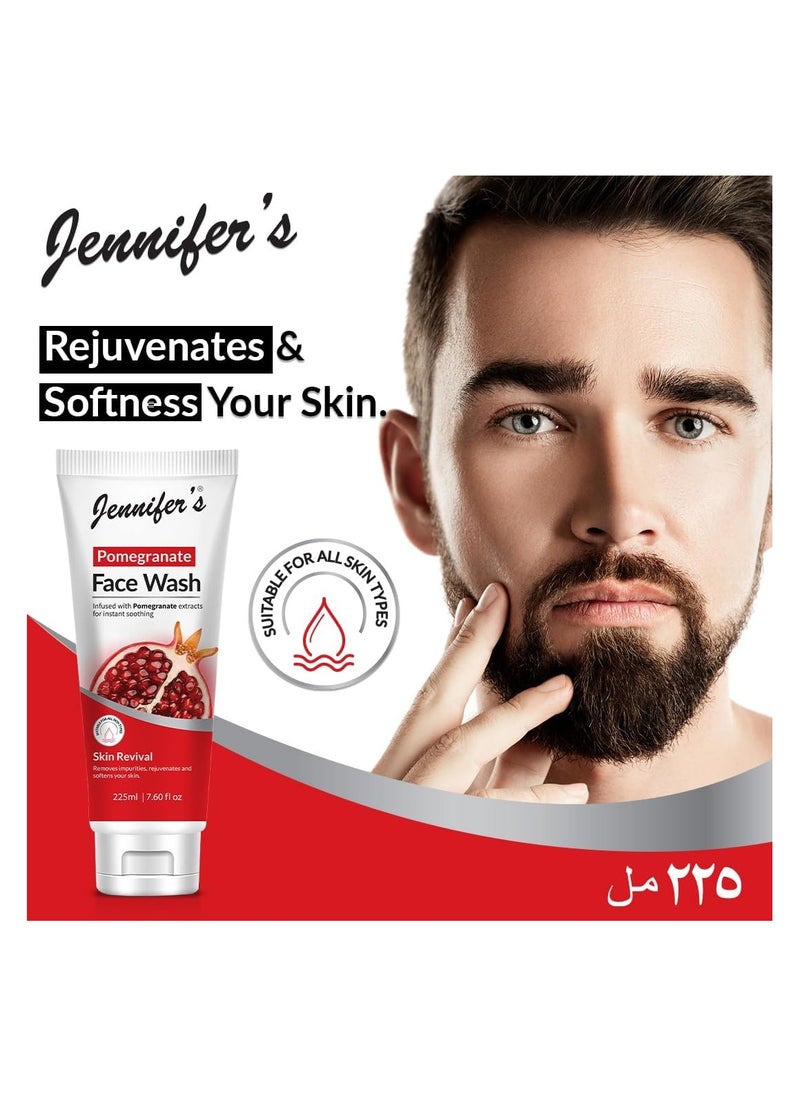 Jennifer's Face Wash Pomegranate 225 ML - Infused with Pomegranate extracts for instant soothing,skin revival,removes impurities,rejuvenates and softens your skin,all skin type - pzsku/Z33EFA5DC86B242E1E385Z/45/_/1732259935/199ed8c2-1382-4c22-aebe-eecaf93888cf