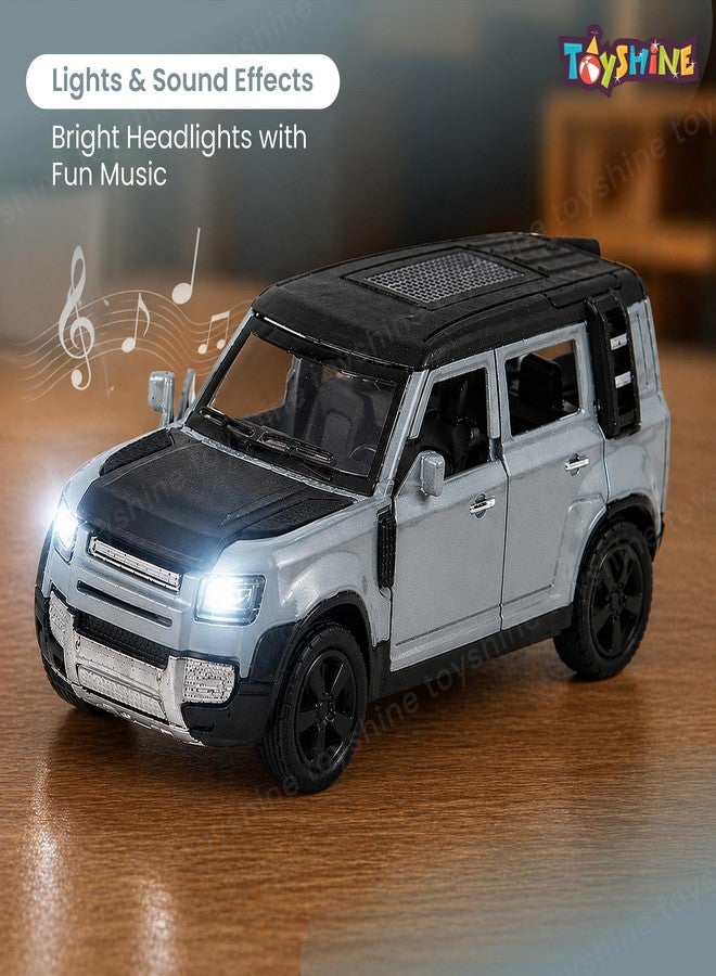 Toyshine 1:32 Scale Die SUV Racing Model Car with Music and Lights Along with Pull Back Function Opening Doors Feature for Kids Boy Girl 3+, Silver - Image 3