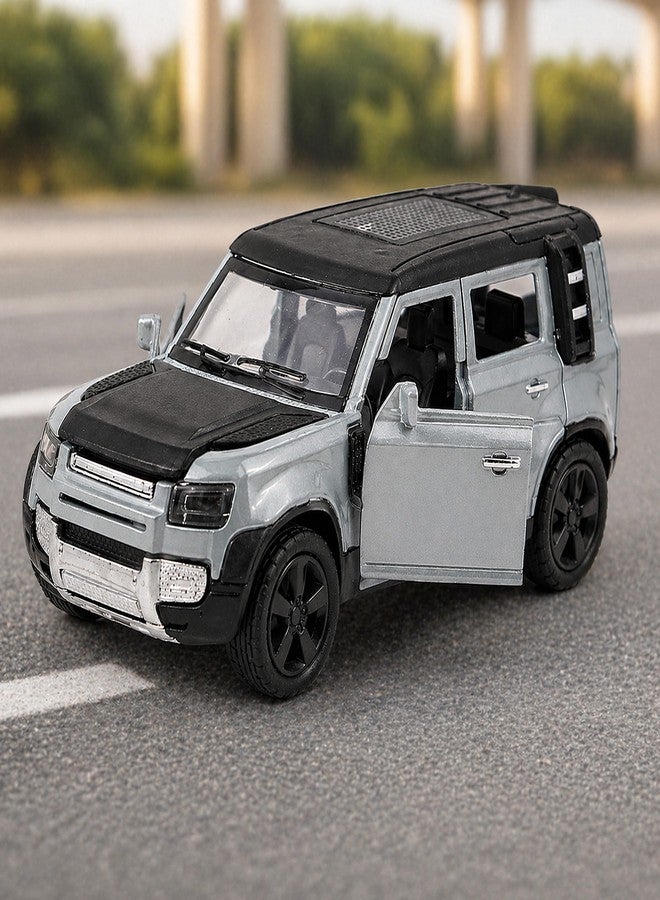 Toyshine 1:32 Scale Die SUV Racing Model Car with Music and Lights Along with Pull Back Function Opening Doors Feature for Kids Boy Girl 3+, Silver - Image 1