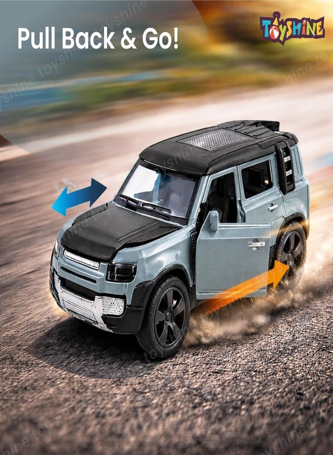 Toyshine 1:32 Scale Die SUV Racing Model Car with Music and Lights Along with Pull Back Function Opening Doors Feature for Kids Boy Girl 3+, Silver - Image 2