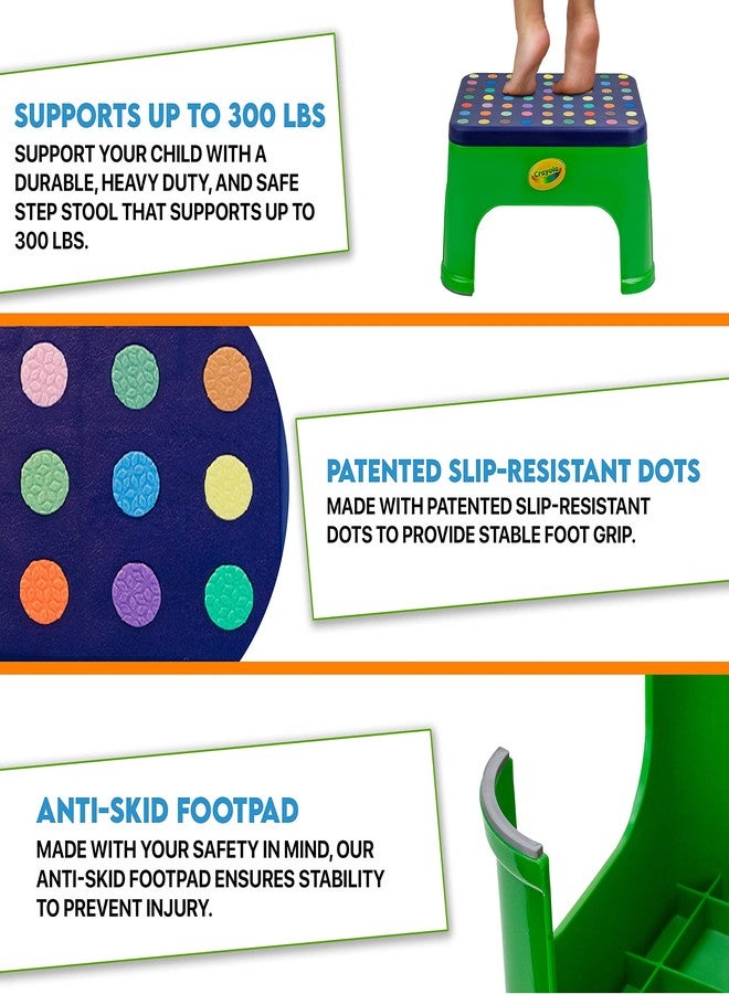 Crayola 7'' Step Stool for Kids (1 Pack), Toddler Color Learning, Toddler Step Stool, Kitchen Stool for Toddlers, Stepping Stool for Kids Bathroom, Potty Training Step Stool, Step Stool 300lb Capacity - Image 2