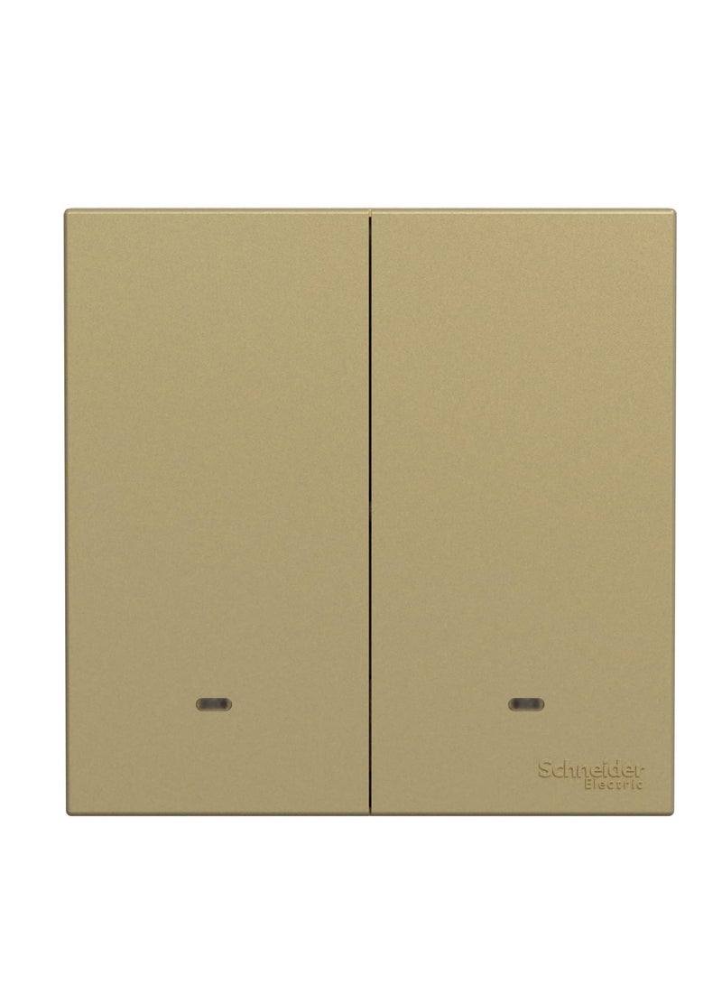 Schneider Electric Switch, AvatarOn C, 1 way, 2 gang, 16AX, 250V, Wine Gold - Image 5